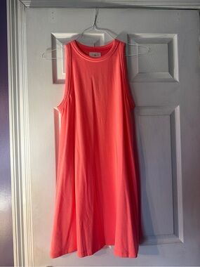 Sleeveless Coral Swing Dress -